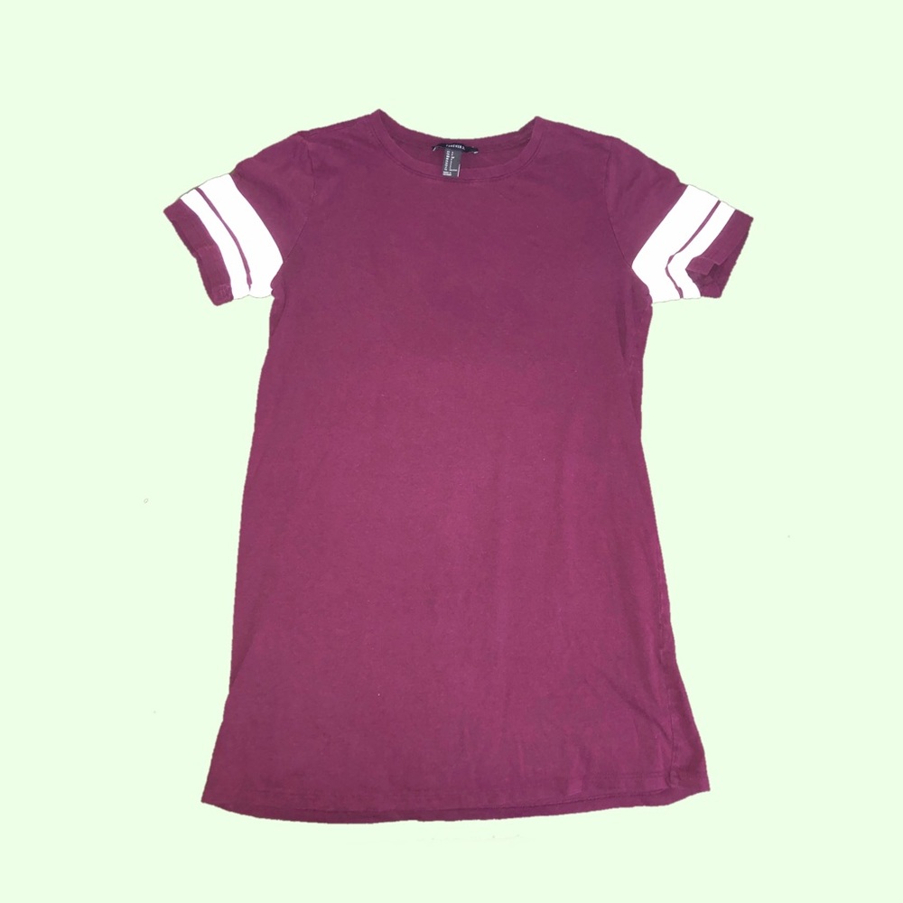 forever 21 maroon red t shirt dress